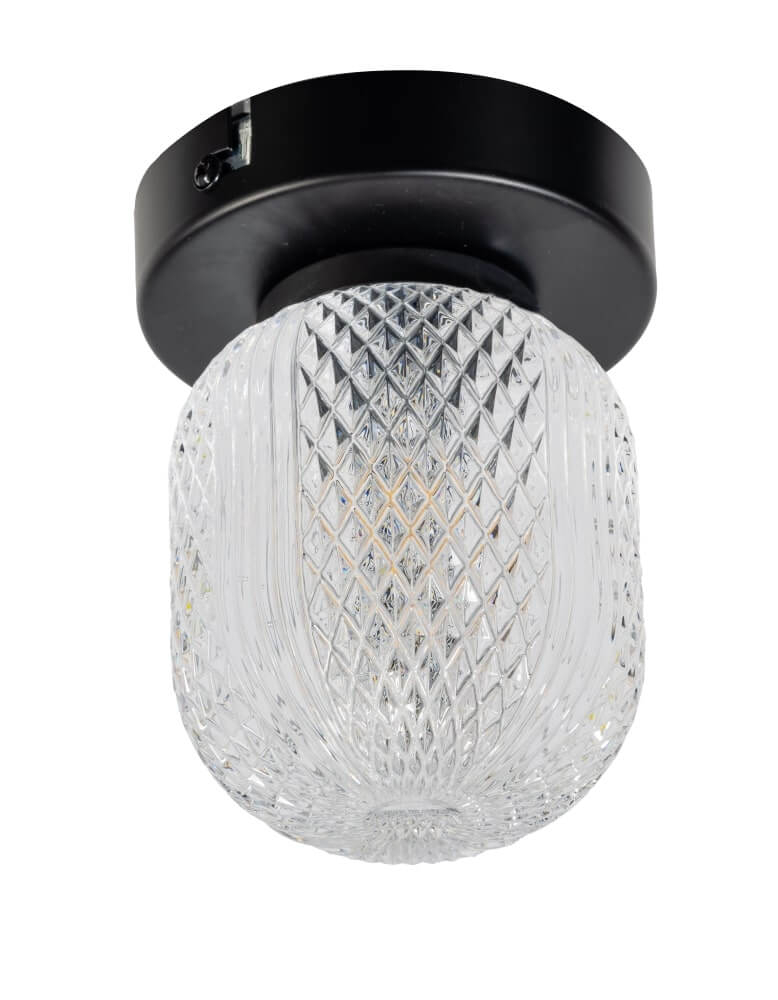 ETH Unieke plafondlamp Kristel 1-lichts zwart - 05-PL2191-30