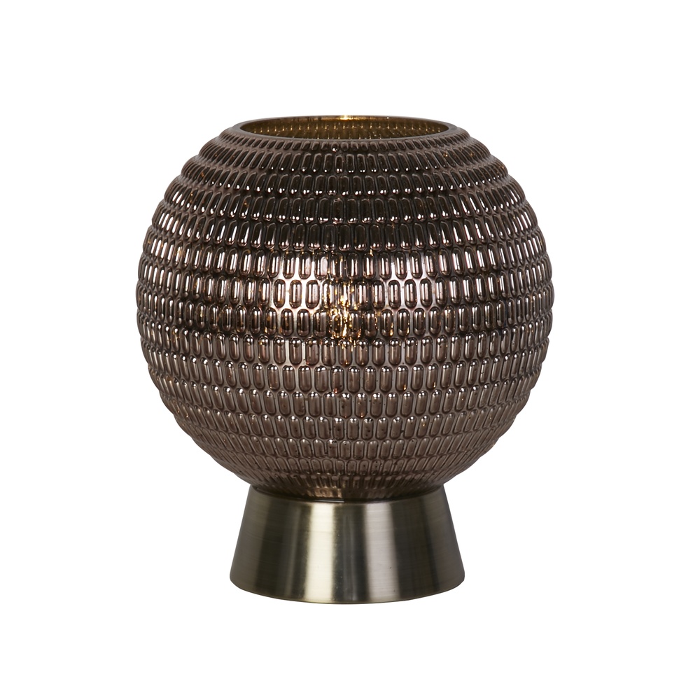 Searchlight TafellampjeMila bruin glas op batterij - 67008AB