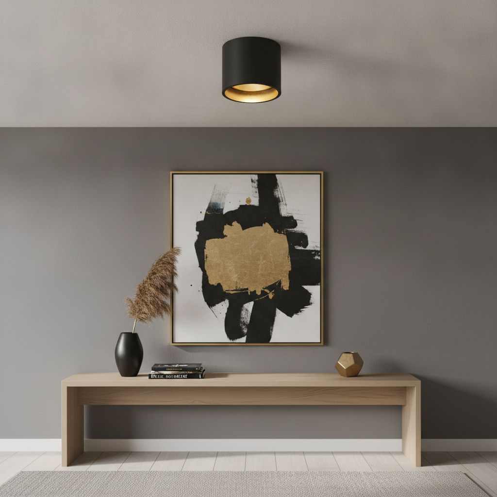 Artdelight Led plafondspotOrleans zwart goud - PL ORLEANS ZW-MG
