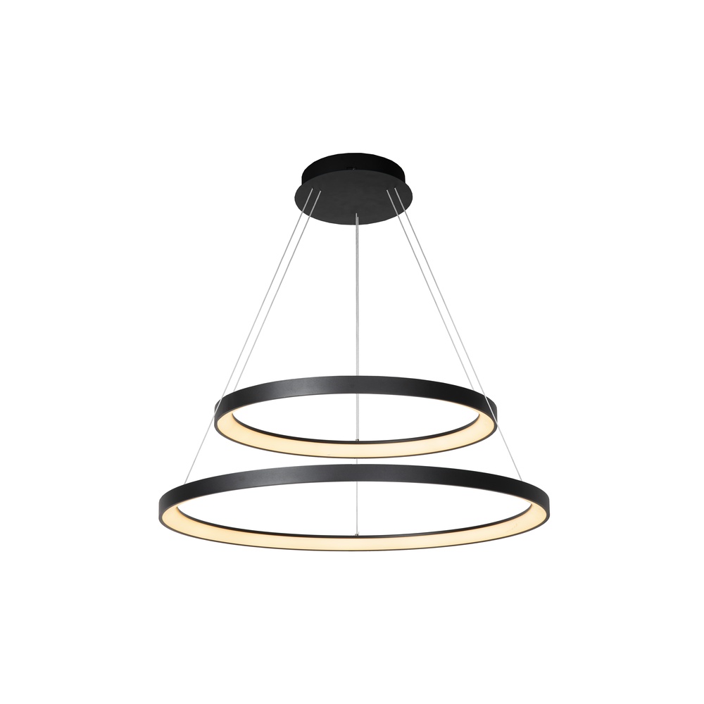 Premium by Lucide Zwarte hanglampVidal Ø 78cm strak design - 46403/92/30