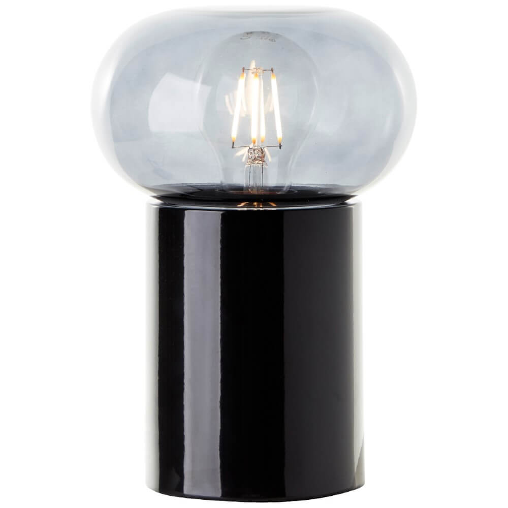 Brilliant Zwarte tafellampKnut met smoke glas - 99002/06