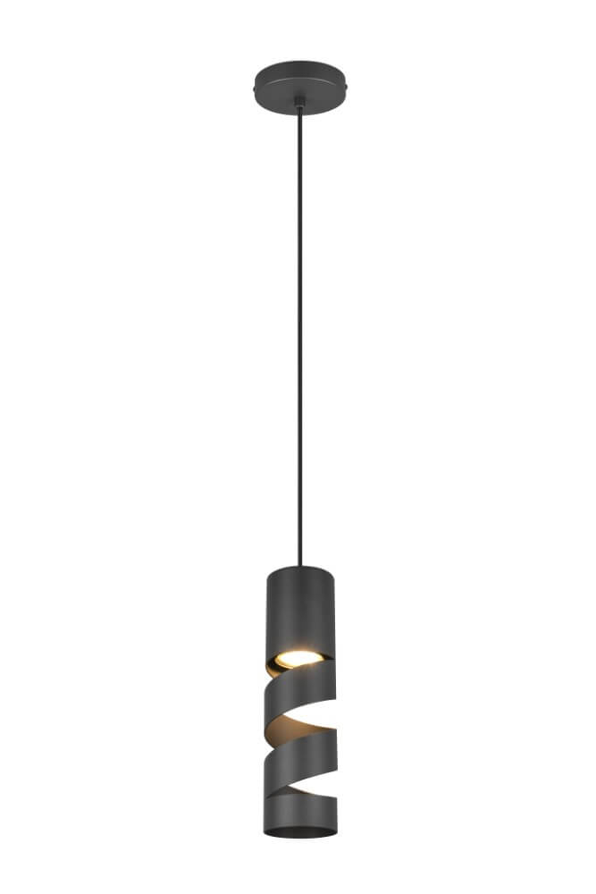 Trio Koker hanglampStream Ø 8cm - zwart - 364000132