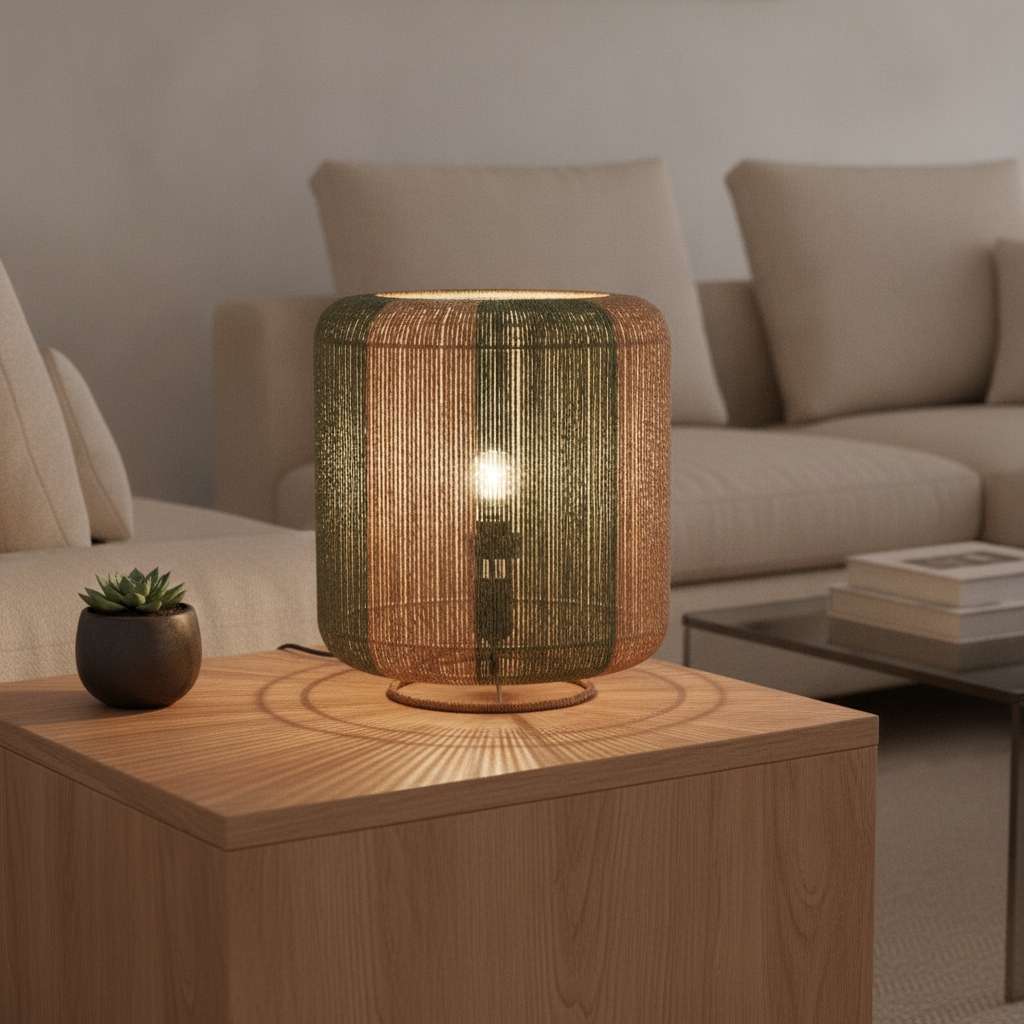 Lyora TafellampDena Ø 33cm bruin met groen - 9586612