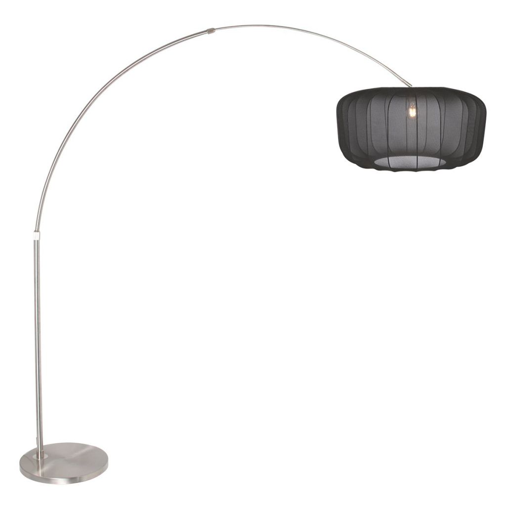 Steinhauer BooglampVela Lino met zwarte kap Ø60cm - 4559ST