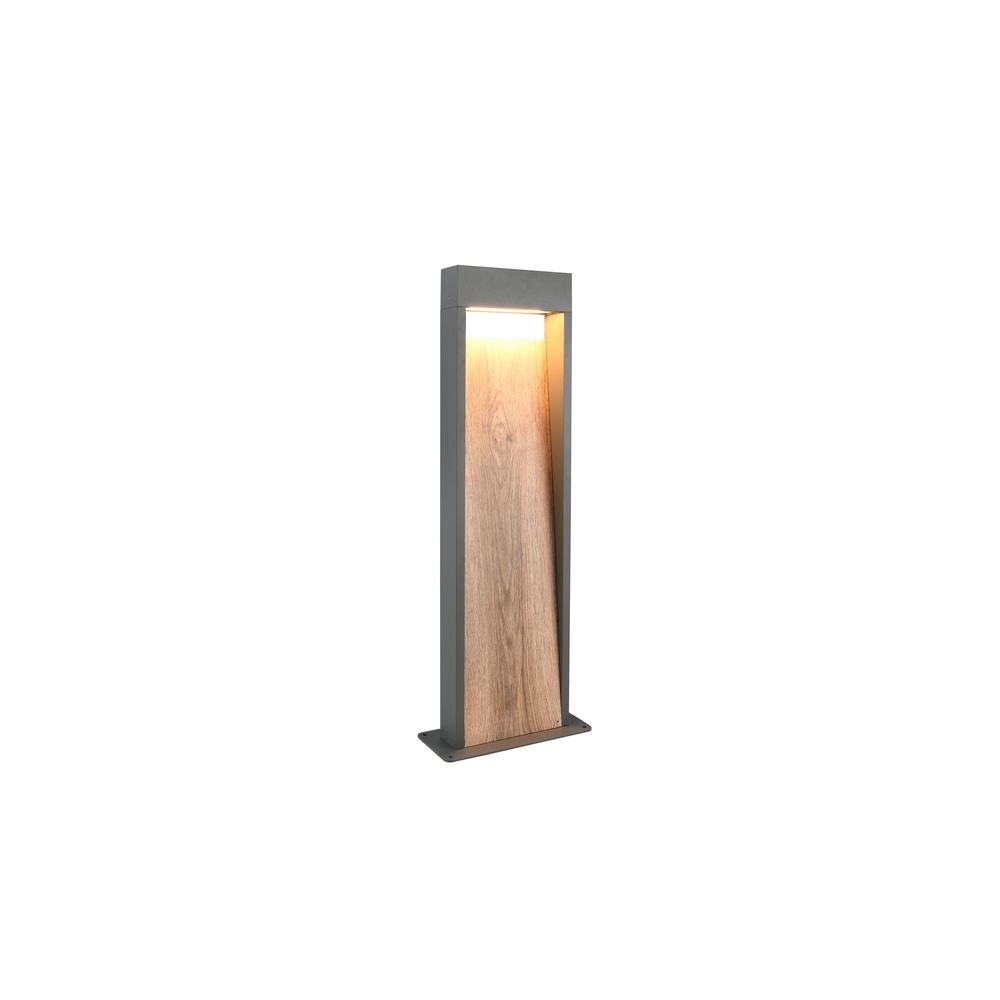 Trio Staande lamp Salmon grijs met hout 60cm - 546960135