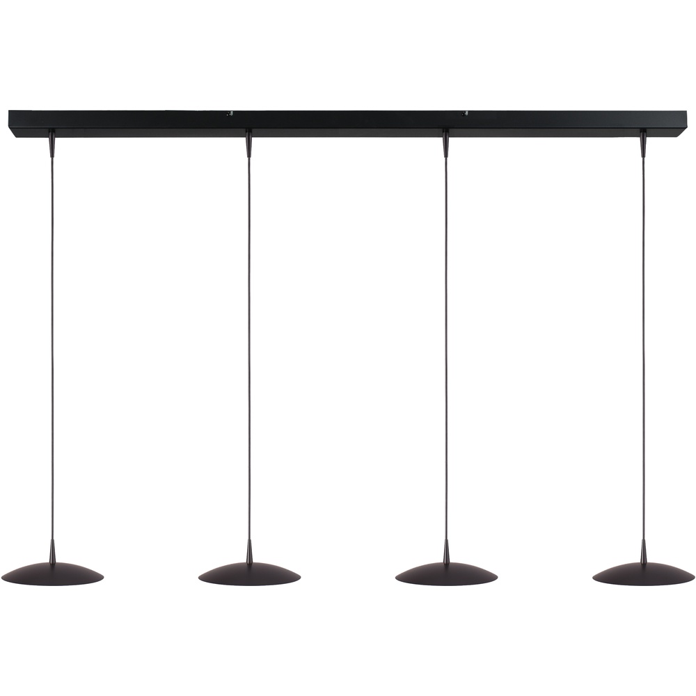 Masterlight 4-lichts hanglamp Scala 130cm zwart nikkel Ø 20cm - 2191-05-81-130-4-20