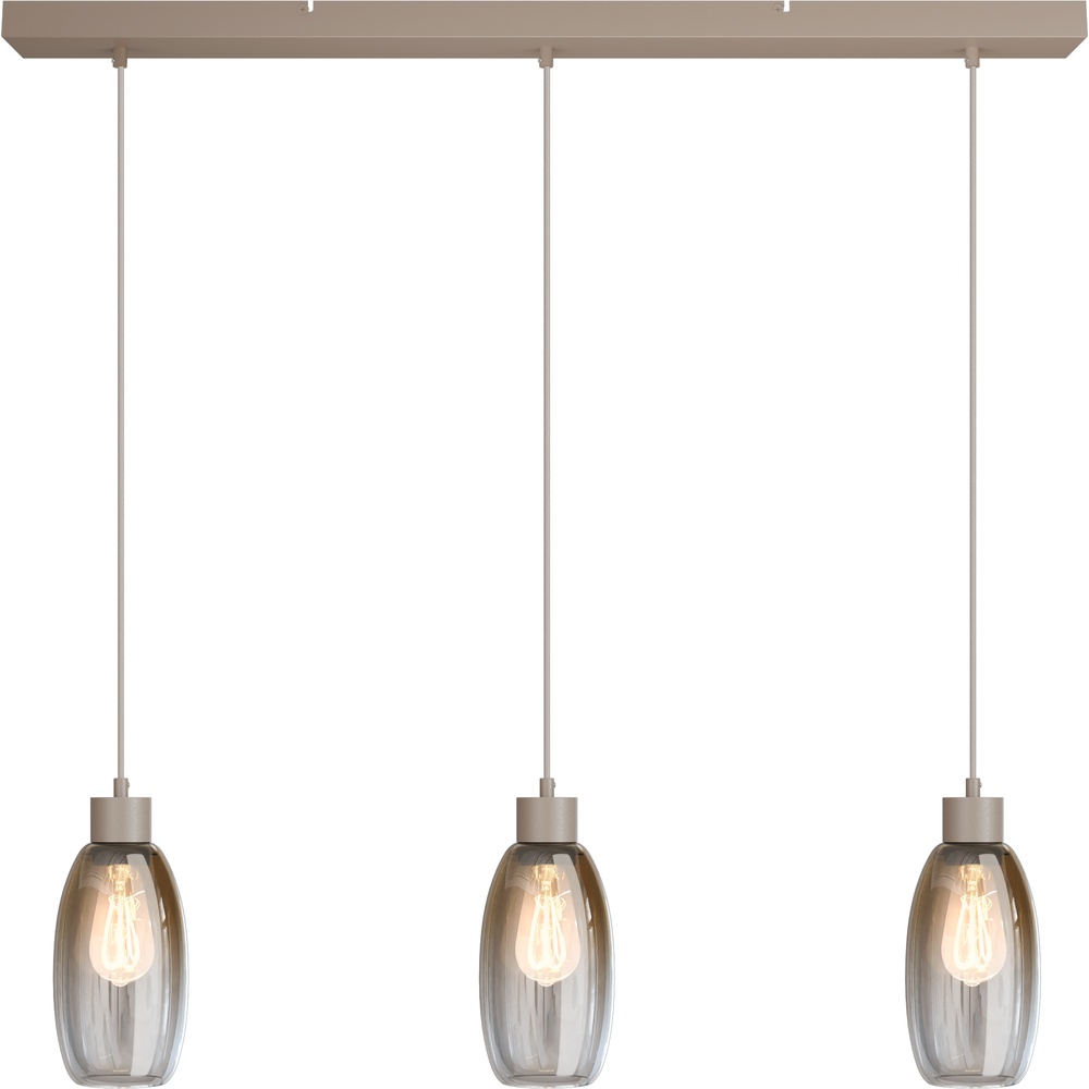 Masterlight Glazen hanglampOlive 3x Ø 12,5cm - zand - 2431-36-100-3-02-12