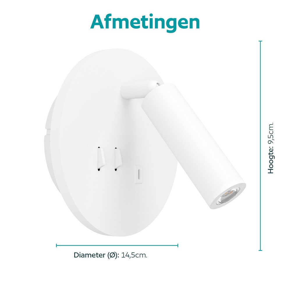 Bedlampje Fanzarotta wit rond Eglo 9008606356843