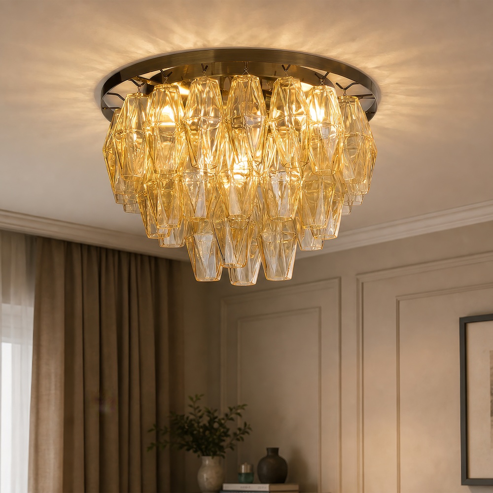 Plafondlamp Alba antiek messing Ø 43cm Searchlight 5,05342E+12