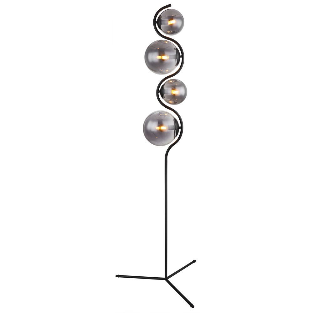 Globo Moderne vloerlampPorry 4-lichts zwart - 15869S afbeelding