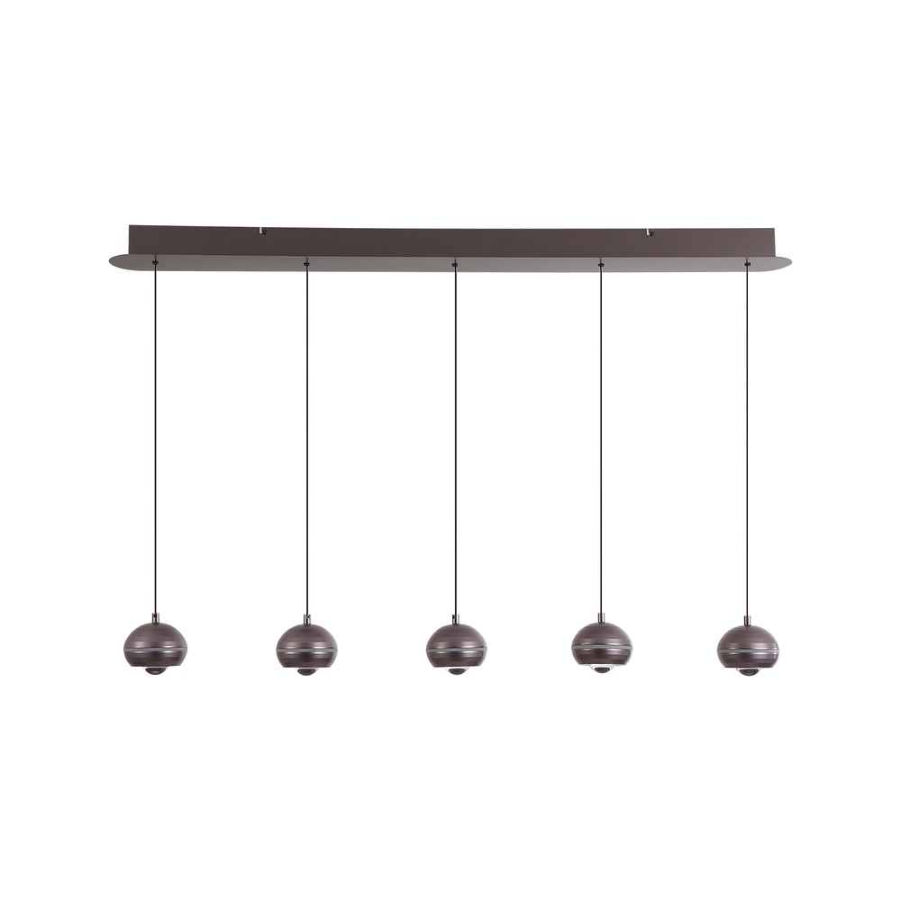 Design hanglamp Meteor 5-lichts recht zwart nikkel Searchlight 5,05342E+12