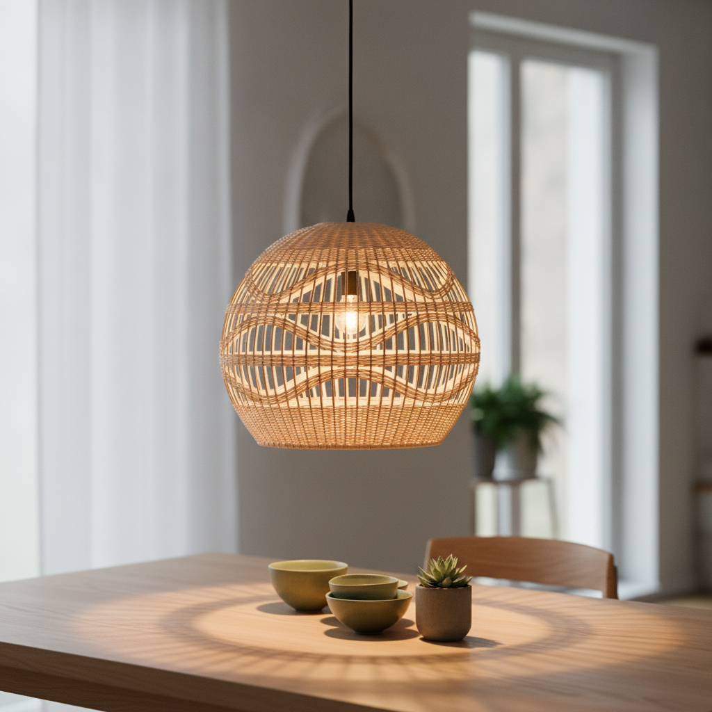 Lyora Rotan hanglampMarlo Ø 48,5cm bol - 110762