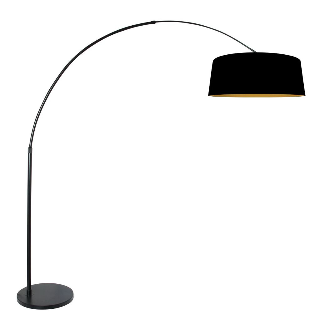 Steinhauer Zwarte booglampLuma Dark met zwarte kap Ø60cm - 4771ZW
