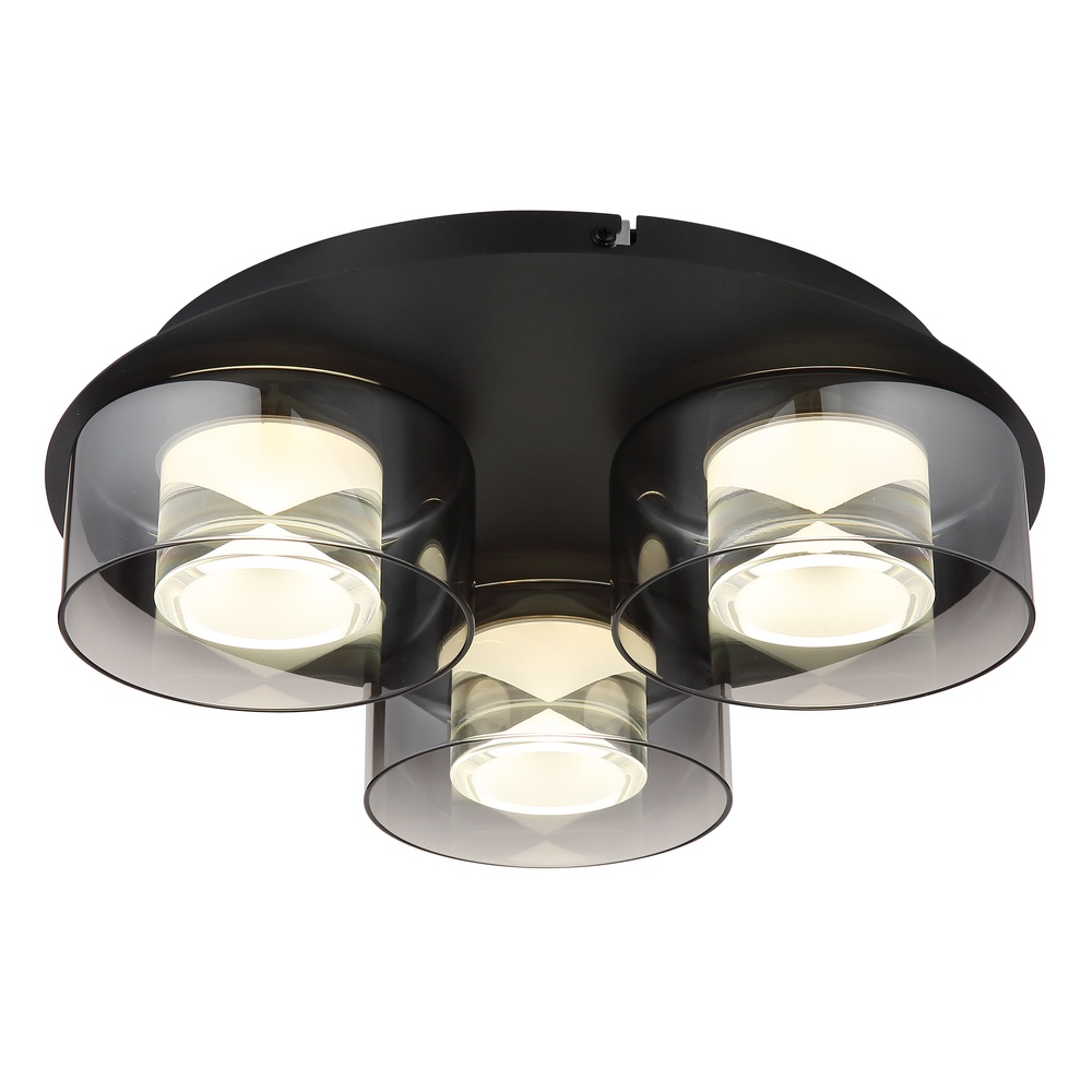 Globo Design plafondlamp Belinda 3-lichts zwart - 16024-3D