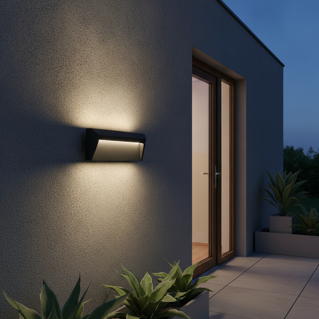 Lyora Wandlamp Luton rechthoek 23cm grijs - 109064