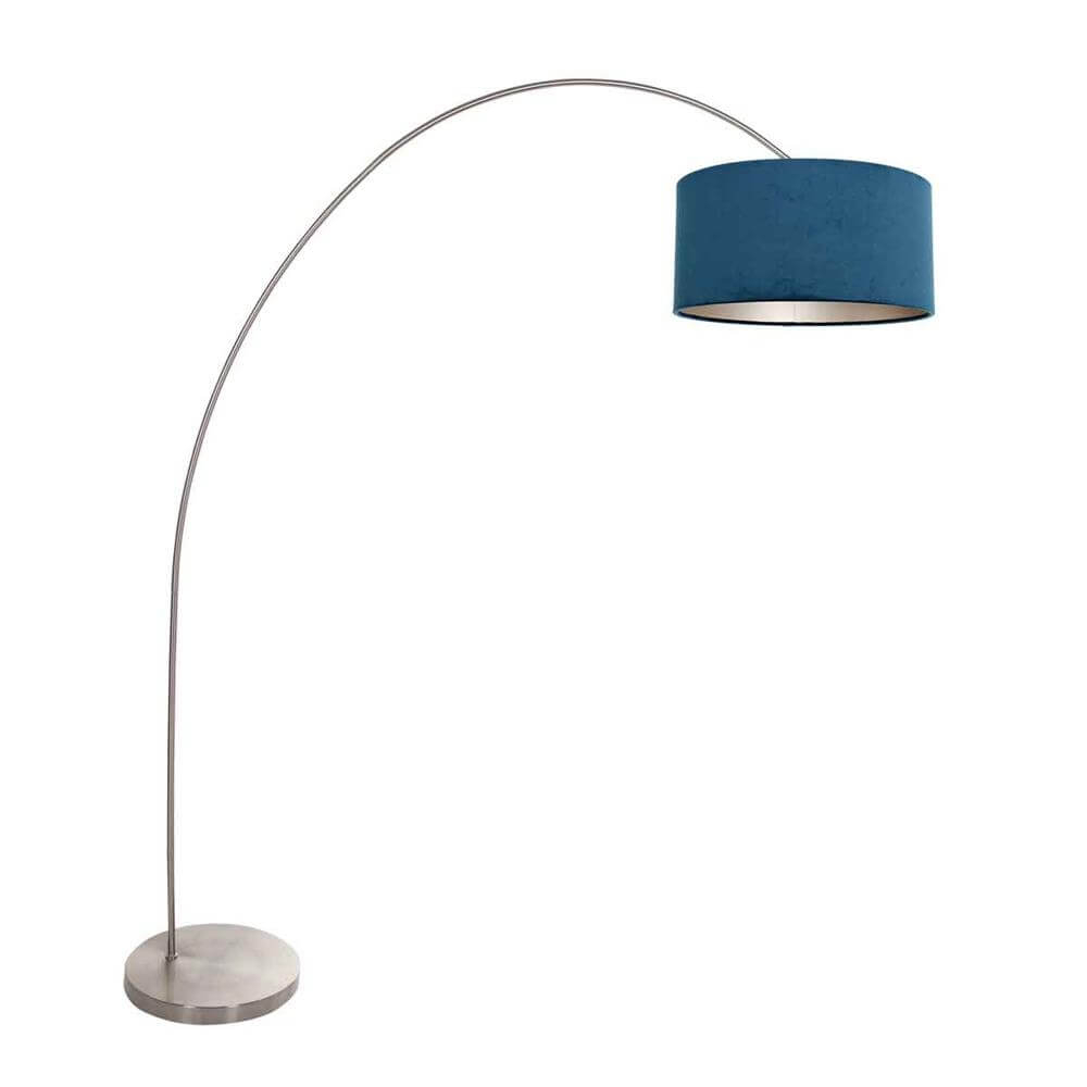 Steinhauer BooglampSolva metaal met blauwe kap - 3914ST