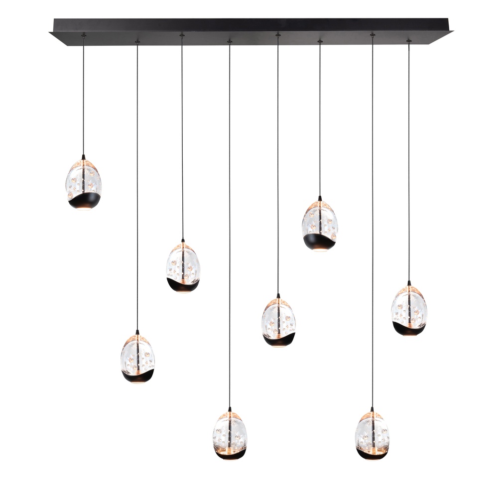 Highlight Hanglamp Clear Egg zwart 8-lichts recht - H5459.20