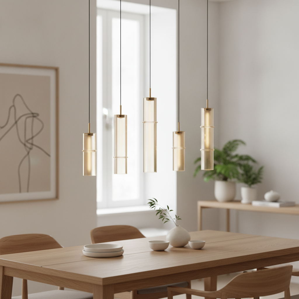 Lyora Unieke hanglampSano recht 5-lichts goud - 9009172