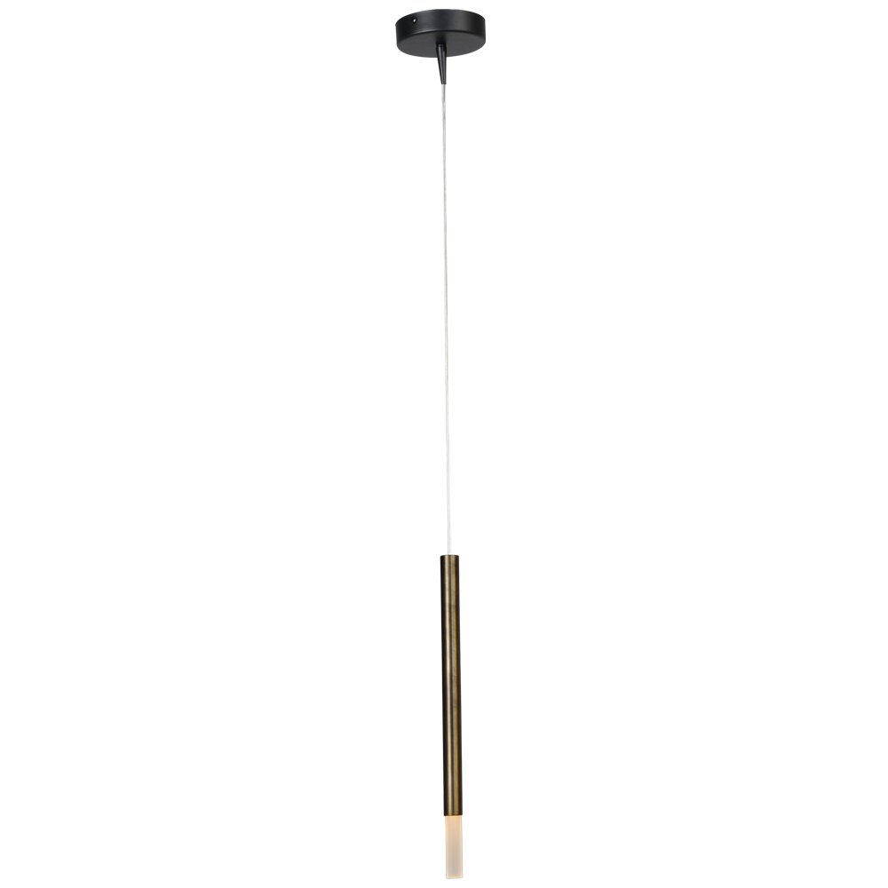 Masterlight Zwarte pendel hanglamp Flute met gouden cilinder - 2590-10-DW
