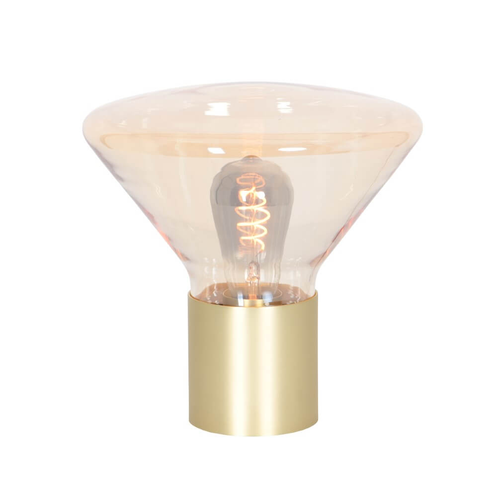 Steinhauer TafellampAmbiance goud met amber glas - 3401ME