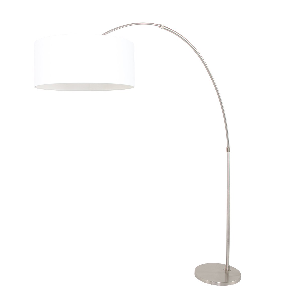 Steinhauer BooglampGramineus 50 Rvs met witte lampenkap - 9903ST