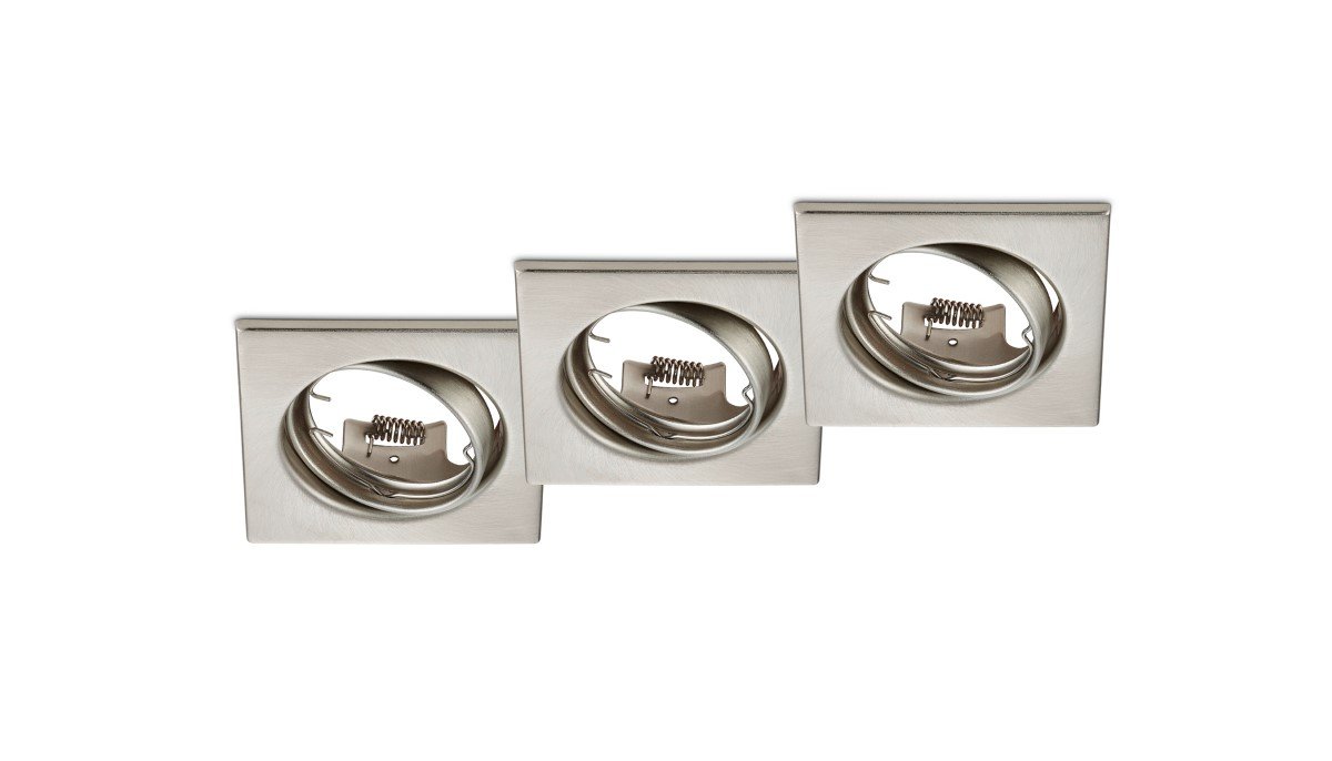 Trio Set vierkante inbouwspotsJura (3x) metaalgrijs - 650000307