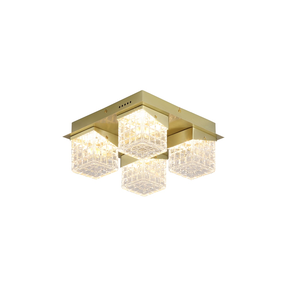 Searchlight Design plafondlamp Cuboid 4-lichts goud - 33640-4SB