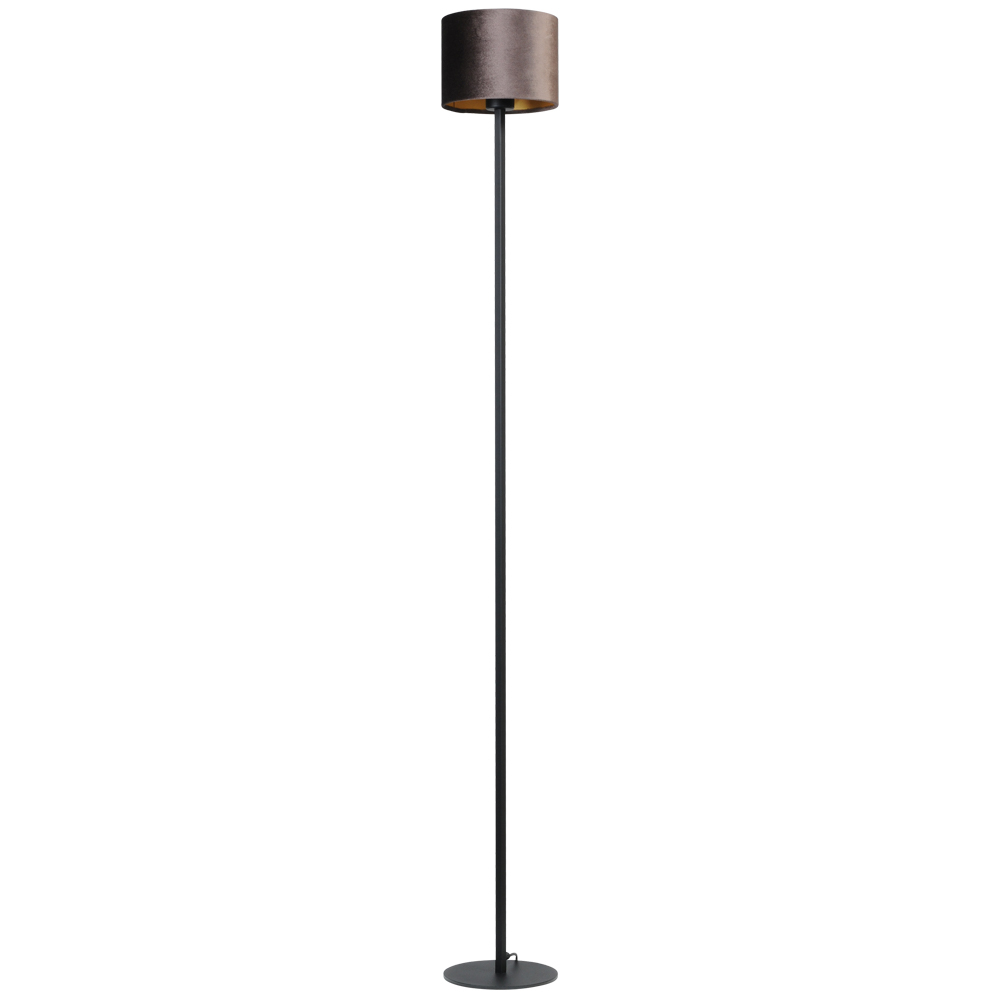 Masterlight Zwarte vloerlamp Venus 175cm met bruine lampenkap - 1470-05-15-155
