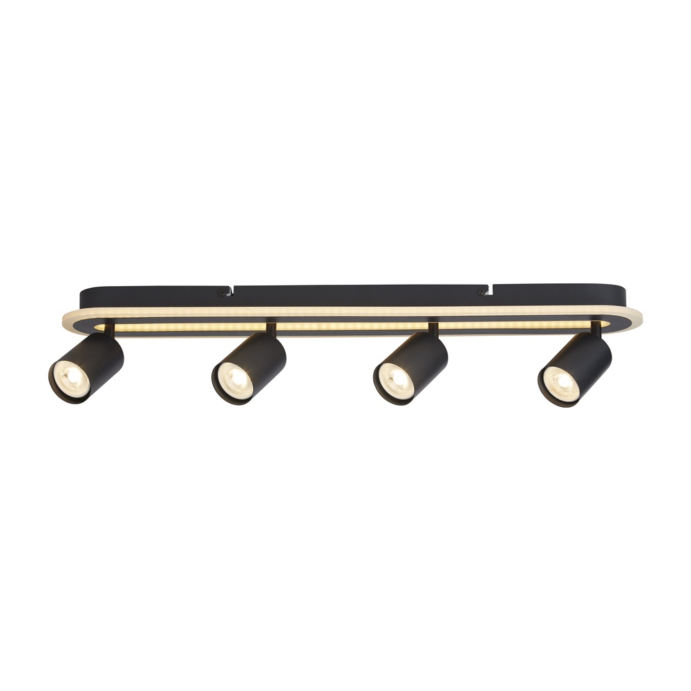 Searchlight PlafondlampSan Diego 4-lichts zwart - 77230-4BK