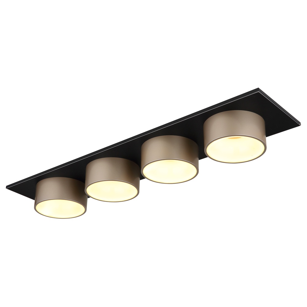 Globo 4-lichts plafondlamp Raymond zwart met champagne - 56964-4