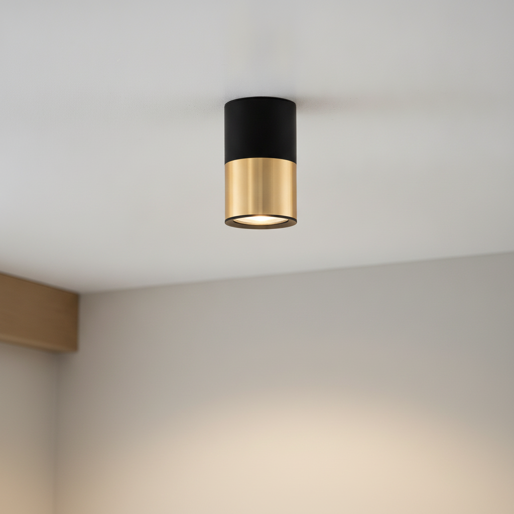Lyora PlafondspotPicto 10cm zwart met goud - 110587