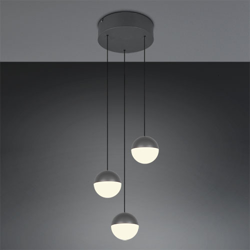 Trio 3-lichts hanglampSenta rond antraciet - R33553342