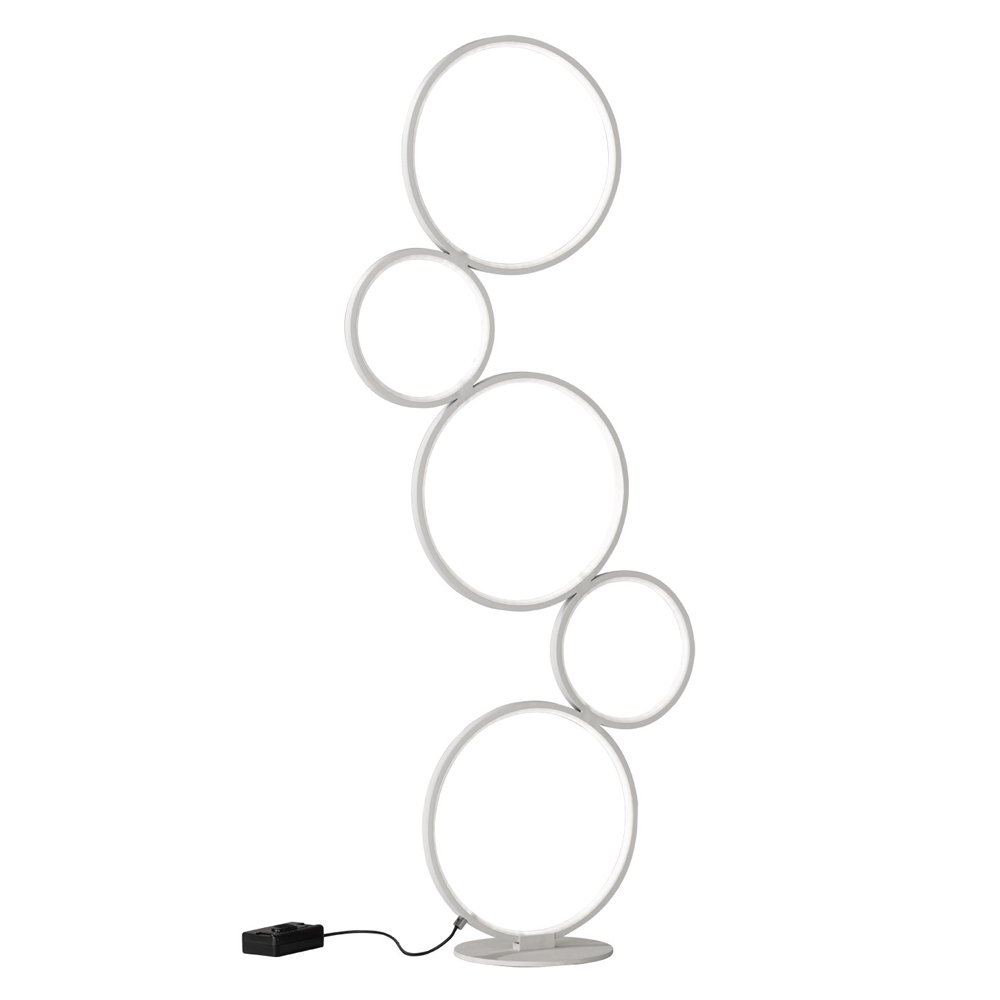 Trio Design vloerlamp Rondo 5-rings wit - 422610531