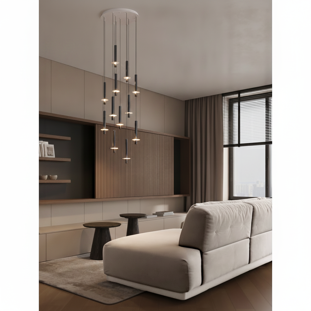 Lyora Design hanglampNoemi zwart met wit Ø 62cm - 9019868