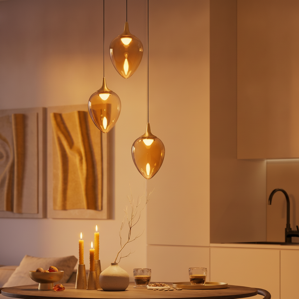 Lyora HanglampNali 3-lichts amber glas - 9416974