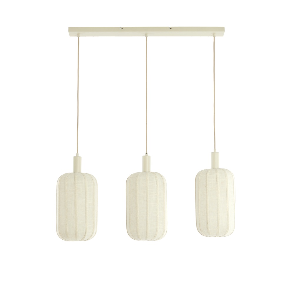 Light & Living 3L eettafel hanglamp Tufia linnen crème - 2992443