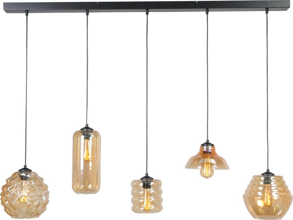 Masterlight Grote glazen hanglampQuinto 5 - 2261-05-130-5-14-131