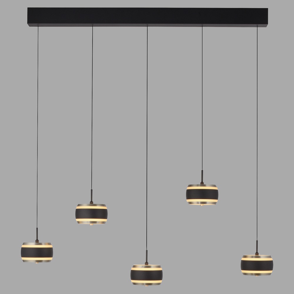 Paul Neuhaus 5L eettafel hanglampPure Falling Rings black pearl - 2504-18