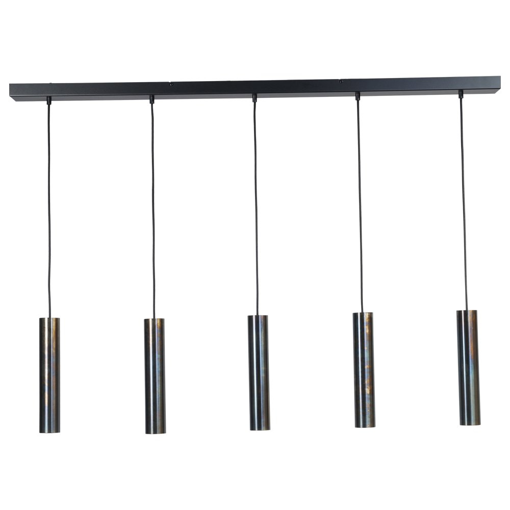 Masterlight Eettafel hanglamp Run 5-lichts gunmetal cilinders - 2381-05-66-130-5