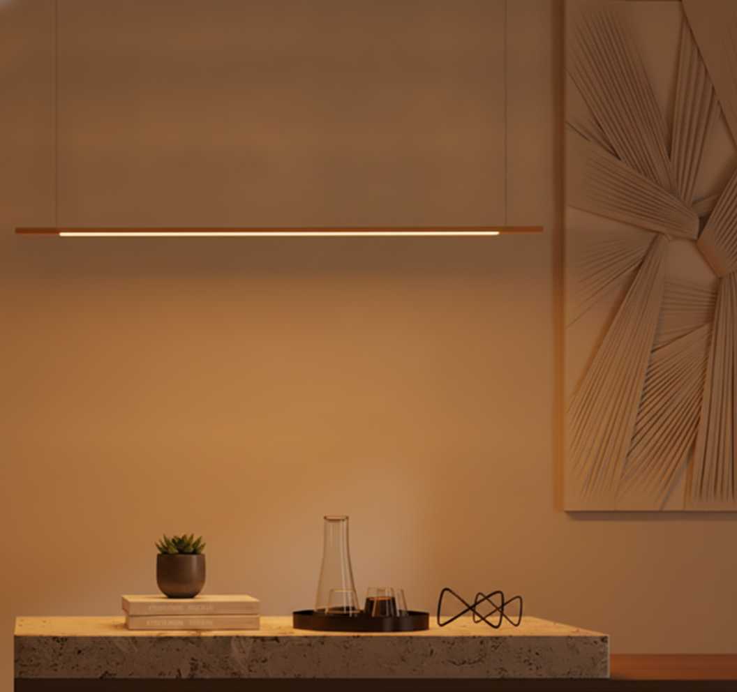 Lyora Strakke hanglampBrillia goud 120cm - 9060280