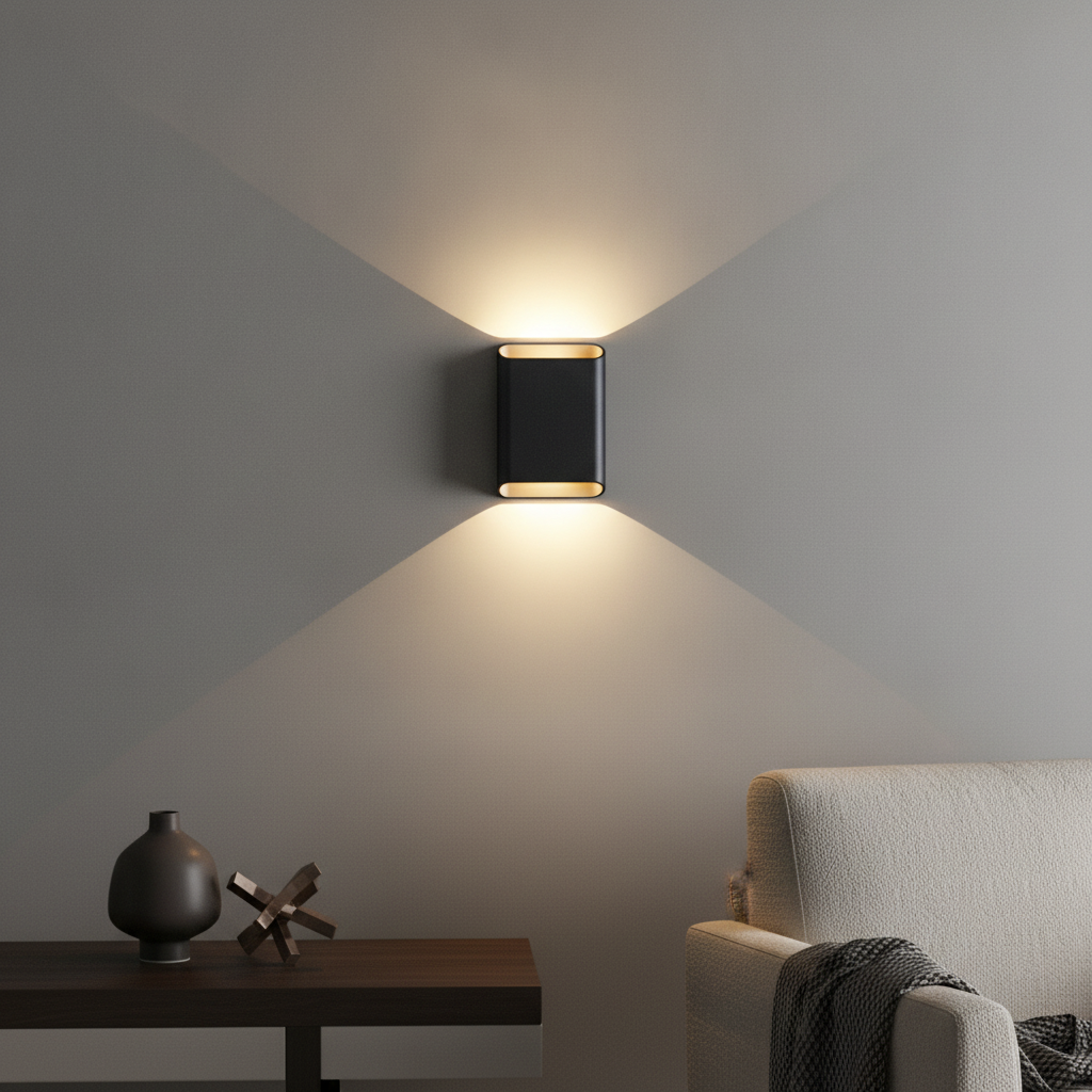 Artdelight WandlampDiaz L zwart/champagne - WL DIAZ-L ZW-CP