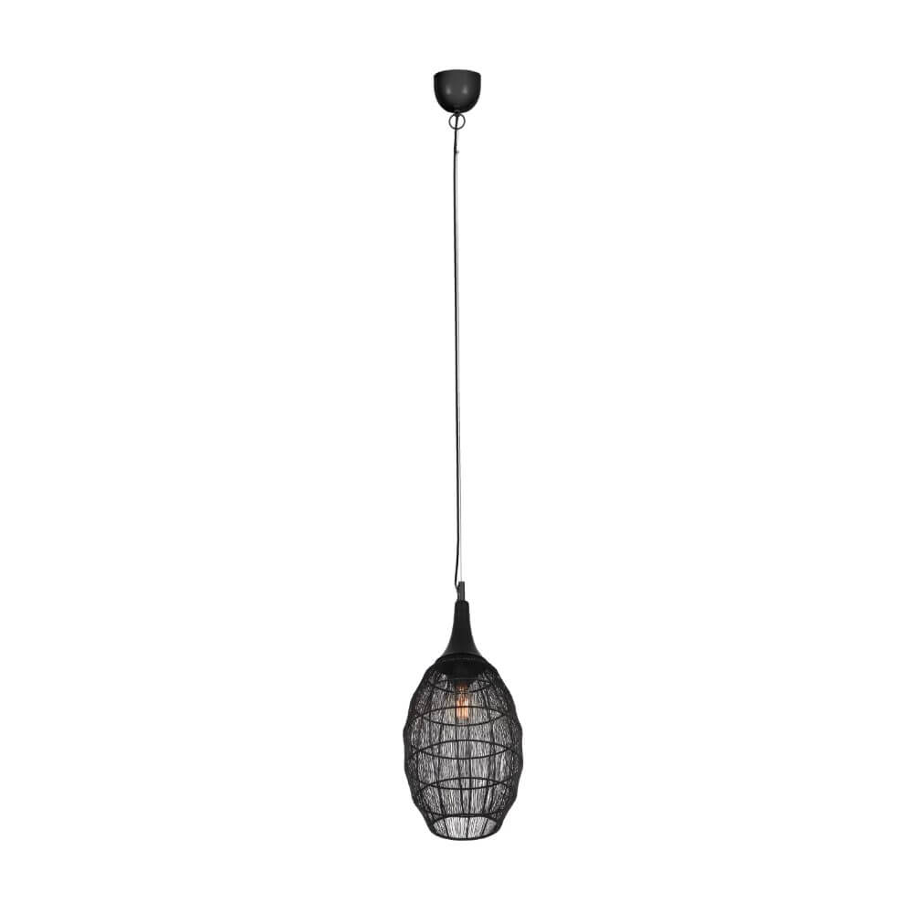 Trio Ovale hanglampSoraya Ø 26cm - zwart - 365420132