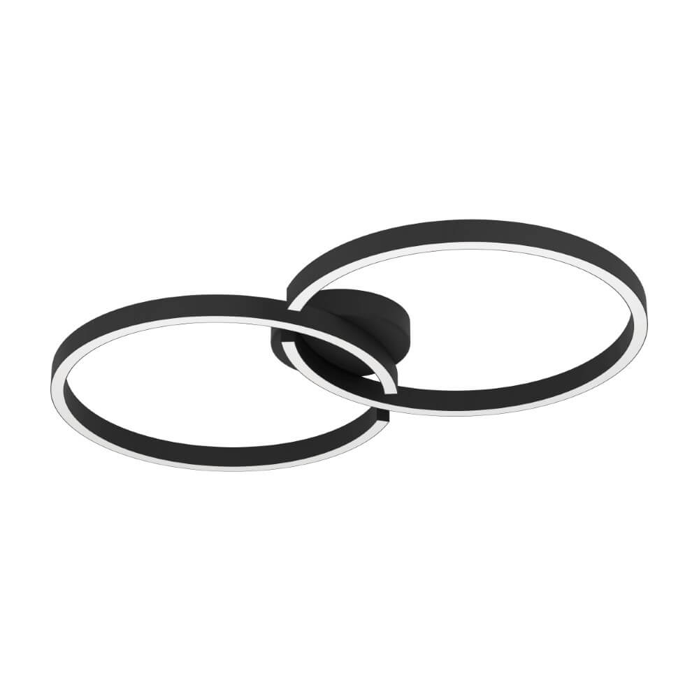 Eglo Zwarte led plafondlamp Amandolo 2-ringen - 900955