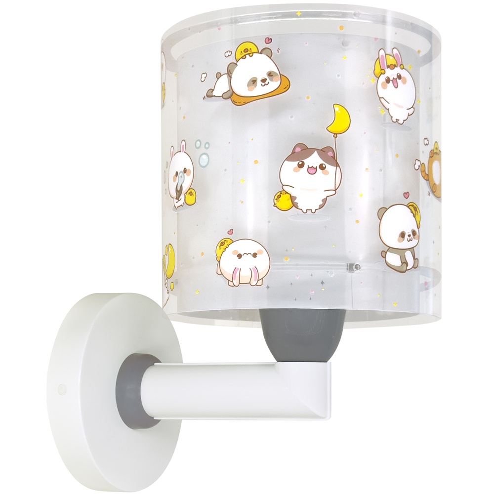 Dalber Kinder wandlamp Kawaii Friends grijs glow in the dark - 41769E