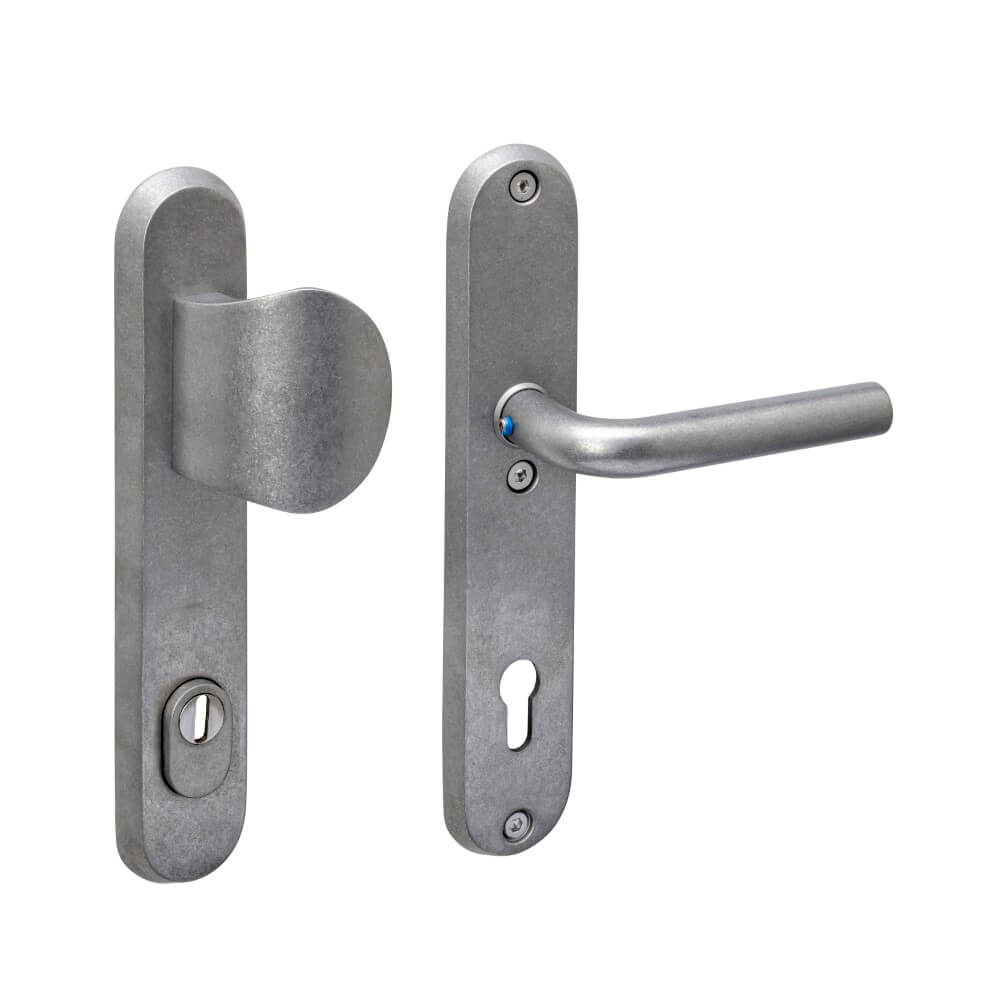 Intersteel Voordeurbeslag ovaalVurano PC 92mm RVS getrommeld - 0034.378849