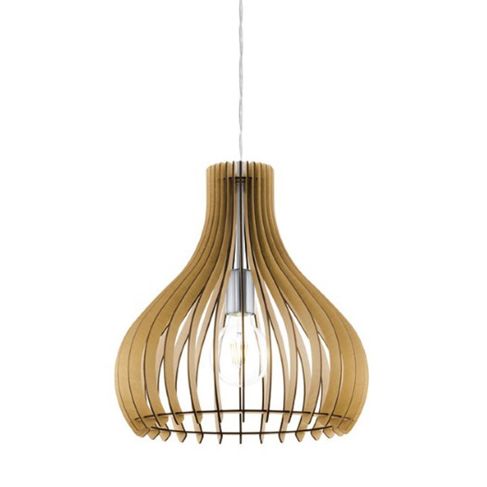 Eglo Hanglamp Tindori 38cm lichtbruin hout - 96258