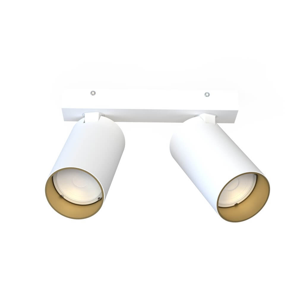 Lyora 2-lichts opbouwspotMono wit met goud - 7774
