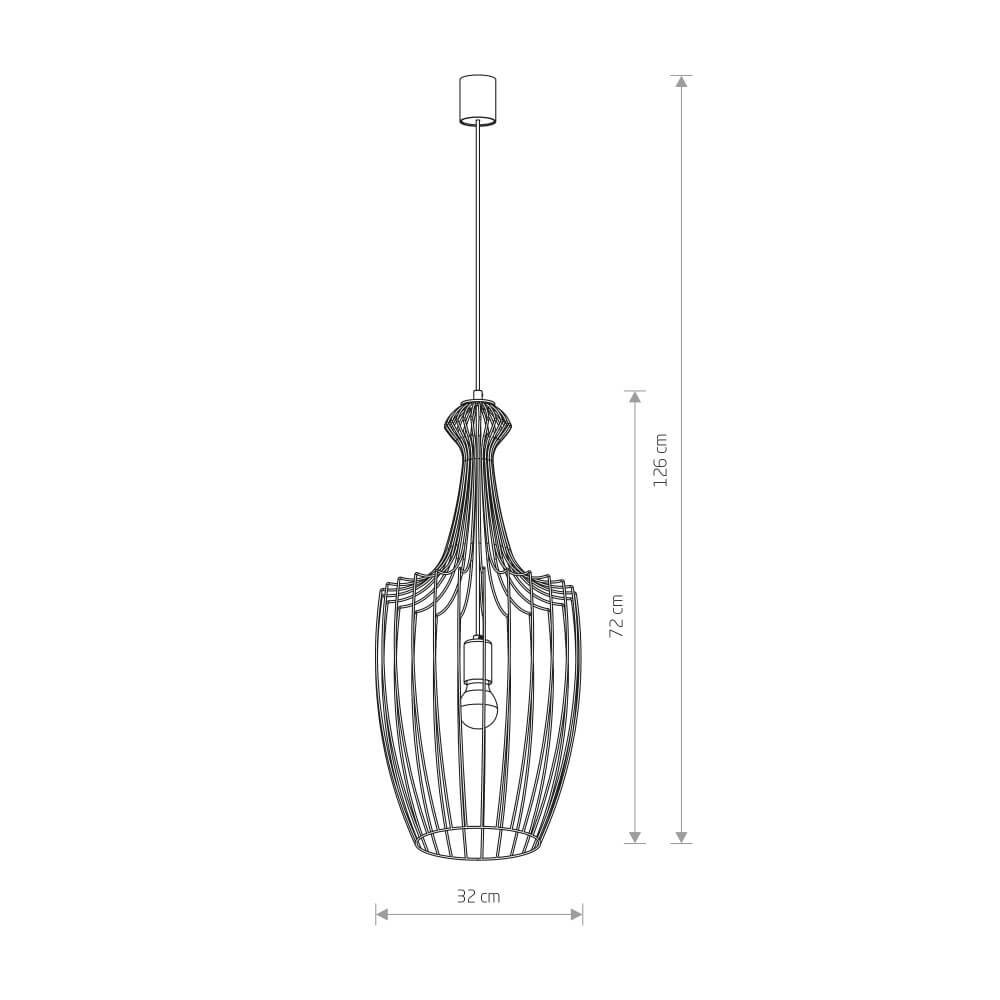 Zwart draadlamp Luksor Ø 32cm Lyora 5903139884792
