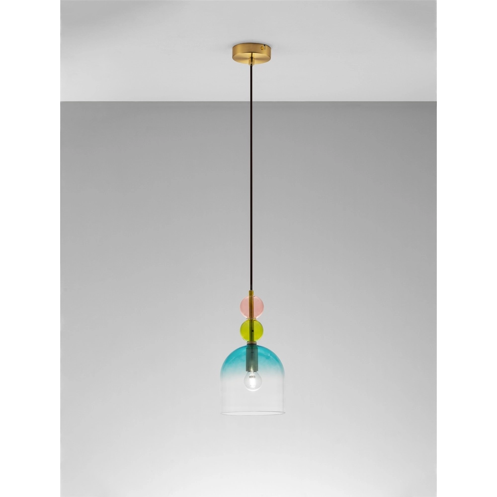 Gekleurde hanglamp Murano blauw Lyora 5212017434180