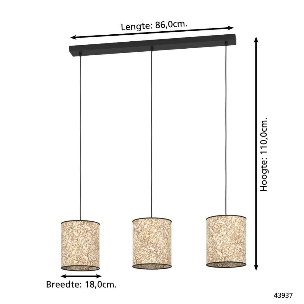 Natuurlijke hanglamp Butterburn 3-lichts Eglo 9002759439378